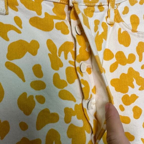 Mother Curbside Heel Fray Jean Floral Leopard in Second Chance - Picture 6 of 12